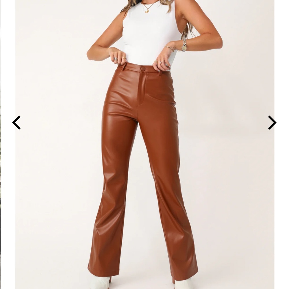 Brown faux leather pants from Kittenish! Size medium. Never worn, tags still on.